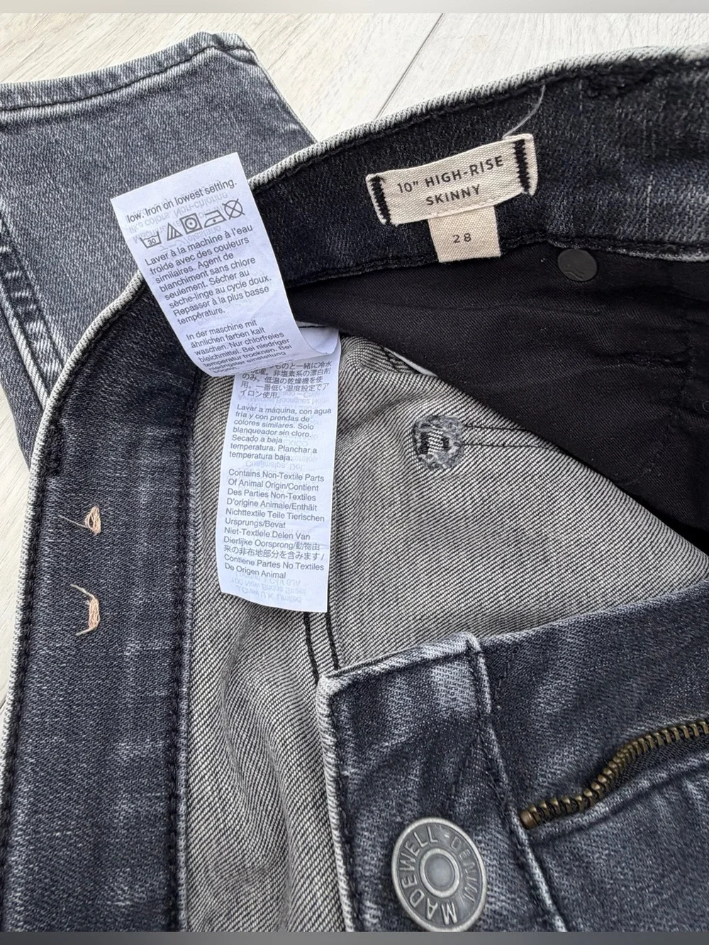 Madewell 10” High Rise Dark Gray Skinny Jeans 28 Quality Stretch Denim Baddie